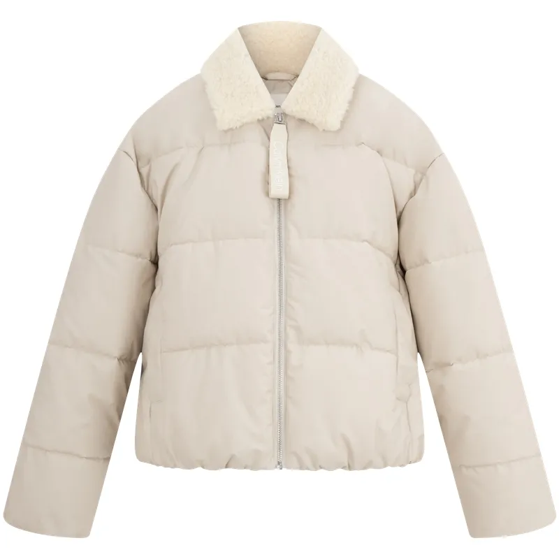CALVIN KLEIN Puffer Jacket Women's PD7 Khaki Beige