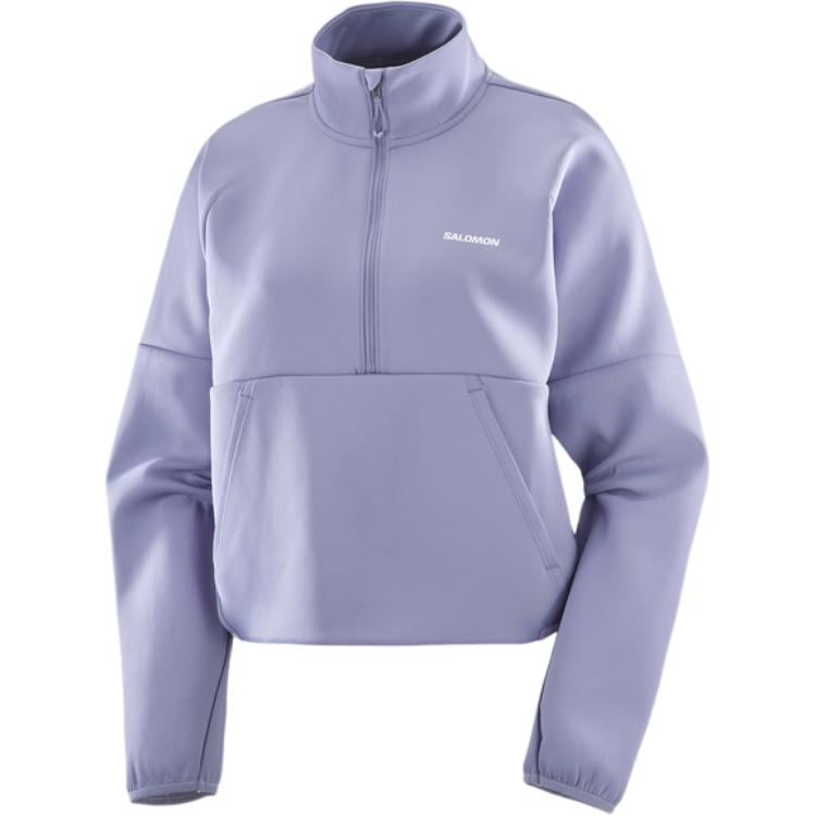 Женский худи Salomon SHKOUT HZ CROP SWEATER (серо-синий)