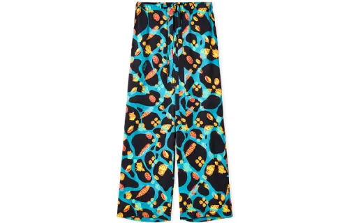LOEWE Shell Print Trousers 'Black/Turquoise'