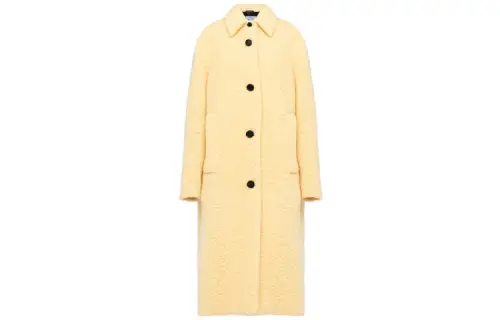 PRADA Velvet Jackets Women's Beige Lapel Moderate