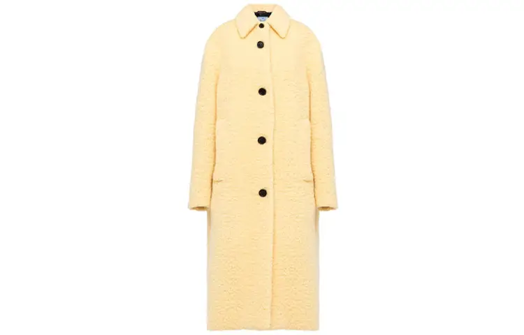 PRADA Velvet Jackets Women's Beige Lapel Moderate