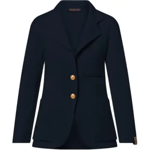 LOUIS VUITTON Compact Knit Preppy Blazer Business Suit Women's Dark Blue