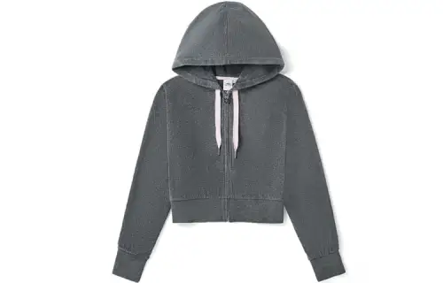 Vans SANDY LIANG Short Sports Hooded Cropped Jacket Women's Gray