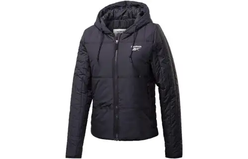 Reebok Puffer Jackets Women's Black Hooded Moderate Other