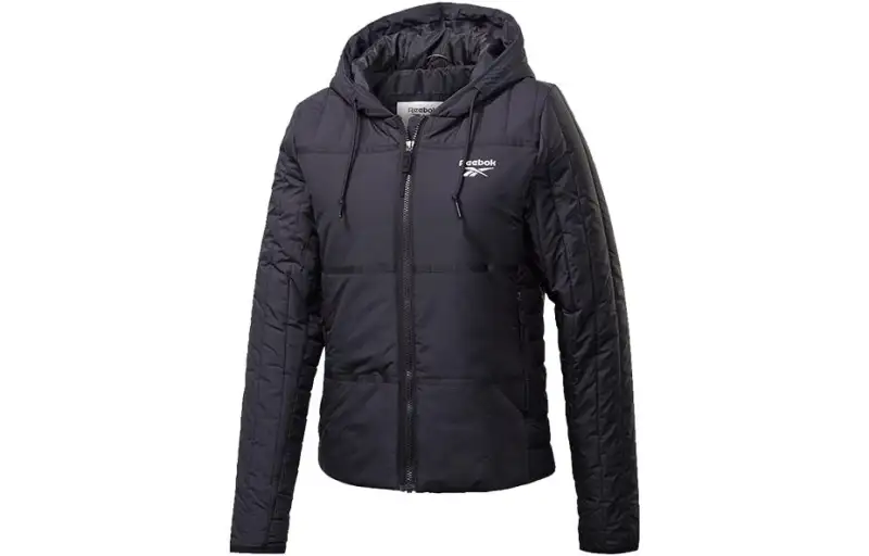 Reebok Puffer Jackets Women's Black Hooded Moderate Other