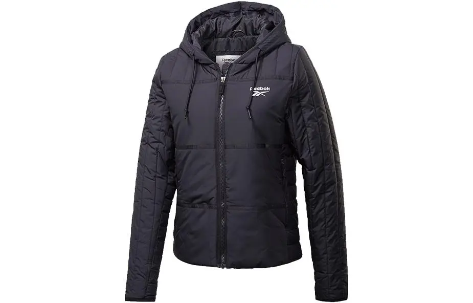 Reebok Puffer Jackets Women's Black Hooded Moderate Other