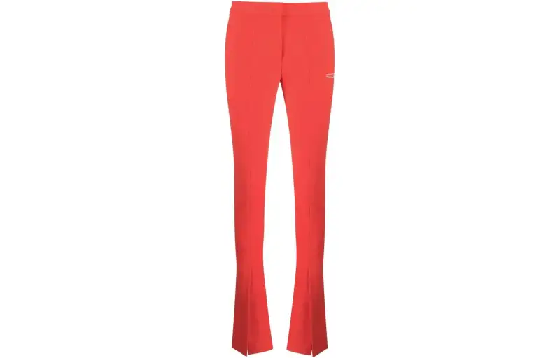 OFF-WHITE split-hem flared trousers