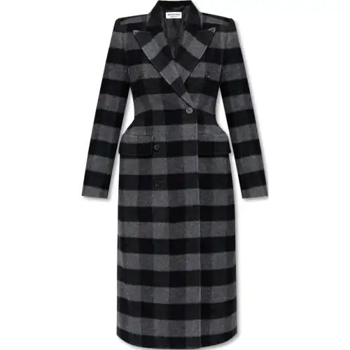 Balenciaga Coats Women's Gray Lapel Moderate
