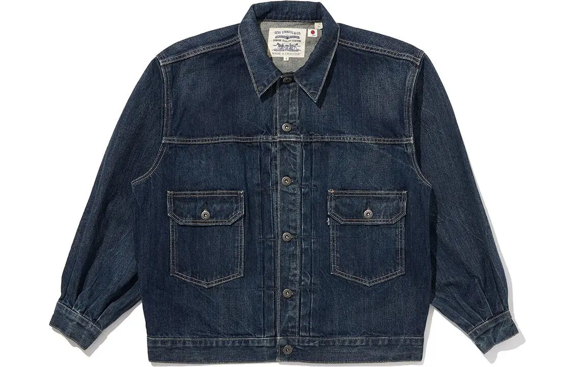 Levi's Denim Jackets Women's Dark Indigo Lapel Moderate Straight Fit
