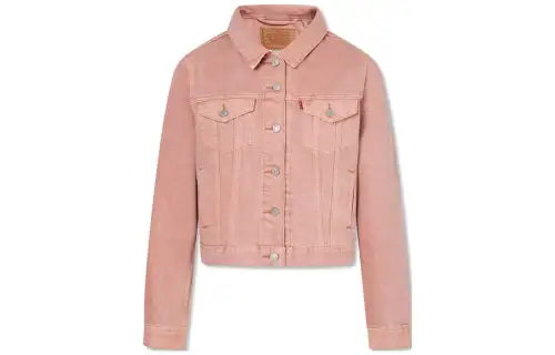 Levis Denim Jackets Women's Pink Lapel Moderate Straight Fit