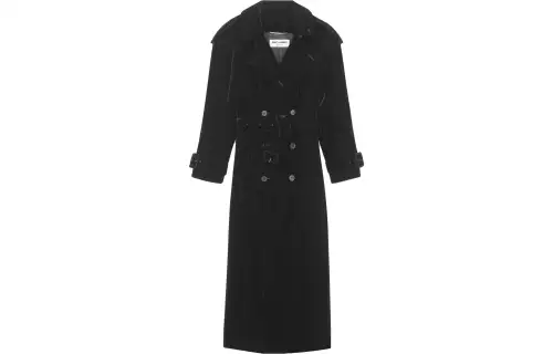 SAINT LAURENT SS23 Trench Coat Women's Black