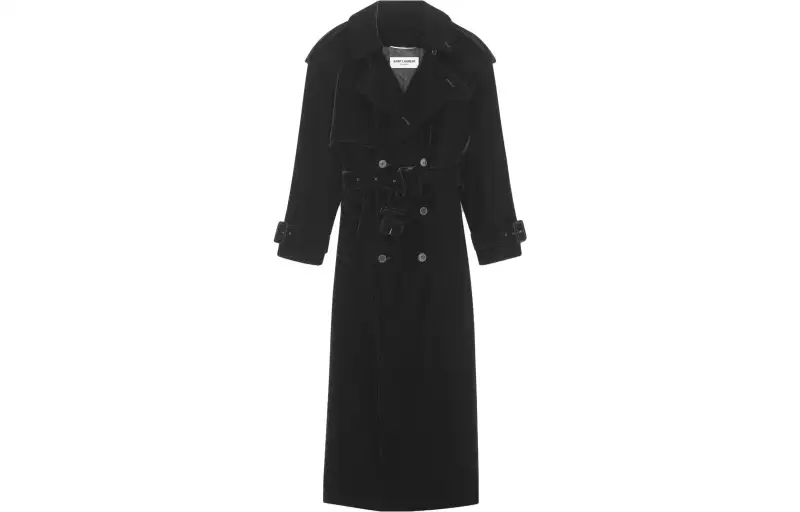 SAINT LAURENT SS23 Trench Coat Women's Black