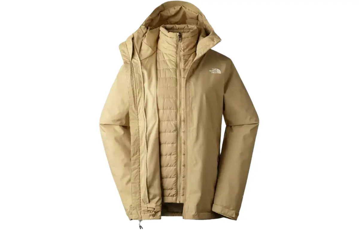 THE NORTH FACE Outdoor Hiking Waterproof And Windproof To Keep Warm Windbreaker Jacket Women's Khaki