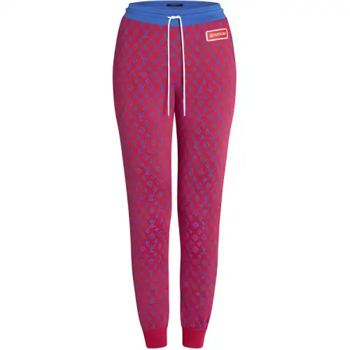 LOUIS VUITTON Knitted Sweatpants Women's Red
