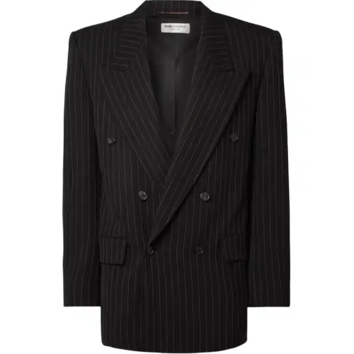 SAINT LAURENT Double-Breasted Striped Blazer