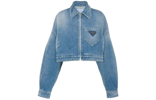 Prada cropped organic-denim jacket