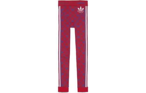 GUCCI X adidas originals joint model SS23 letter logo printed striped sweatpants women's red