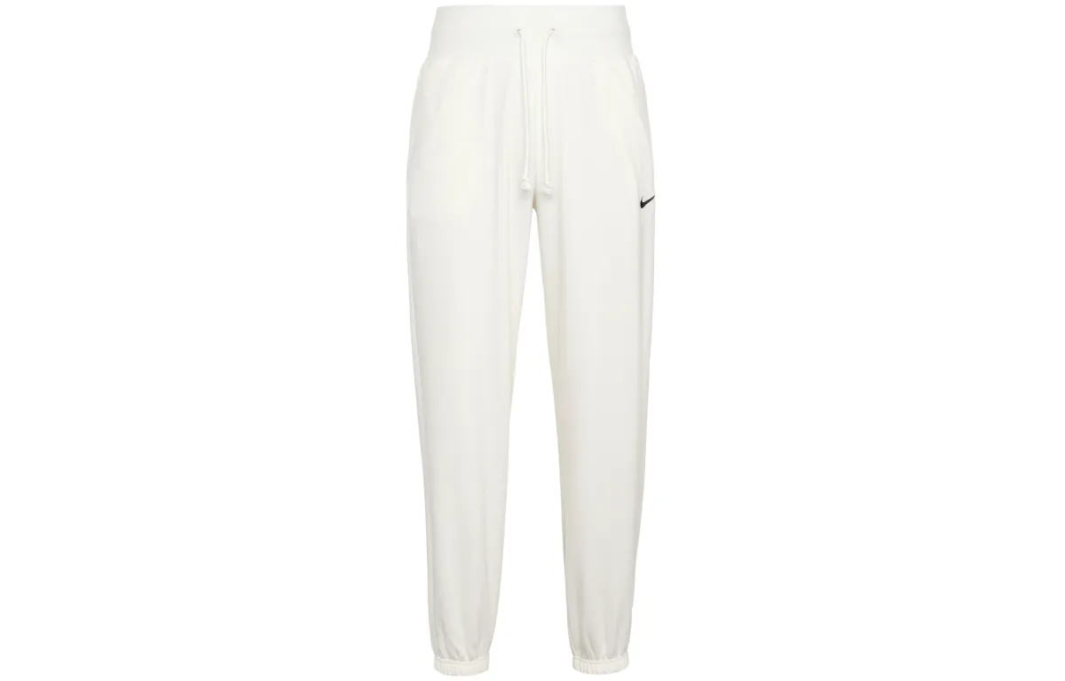 Nike Knitted Sweatpants Women's White Moderate Cuffed Pants