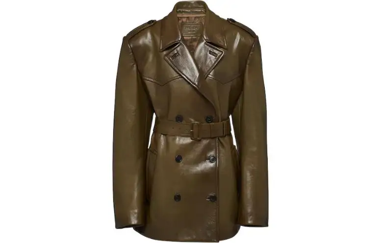 【Previous Season】double-breasted leather coat