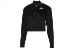 Nike Cropped Coats Women's Black Baseball Collar Moderate