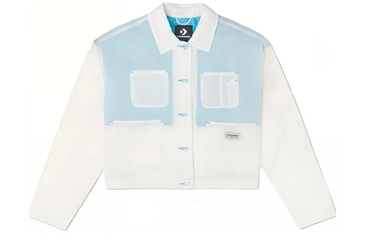 Converse Sheer Utility Cropped Coat Women's Blue