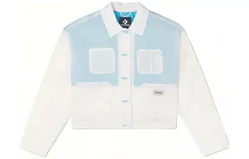 Converse Sheer Utility Cropped Coat Women's Blue