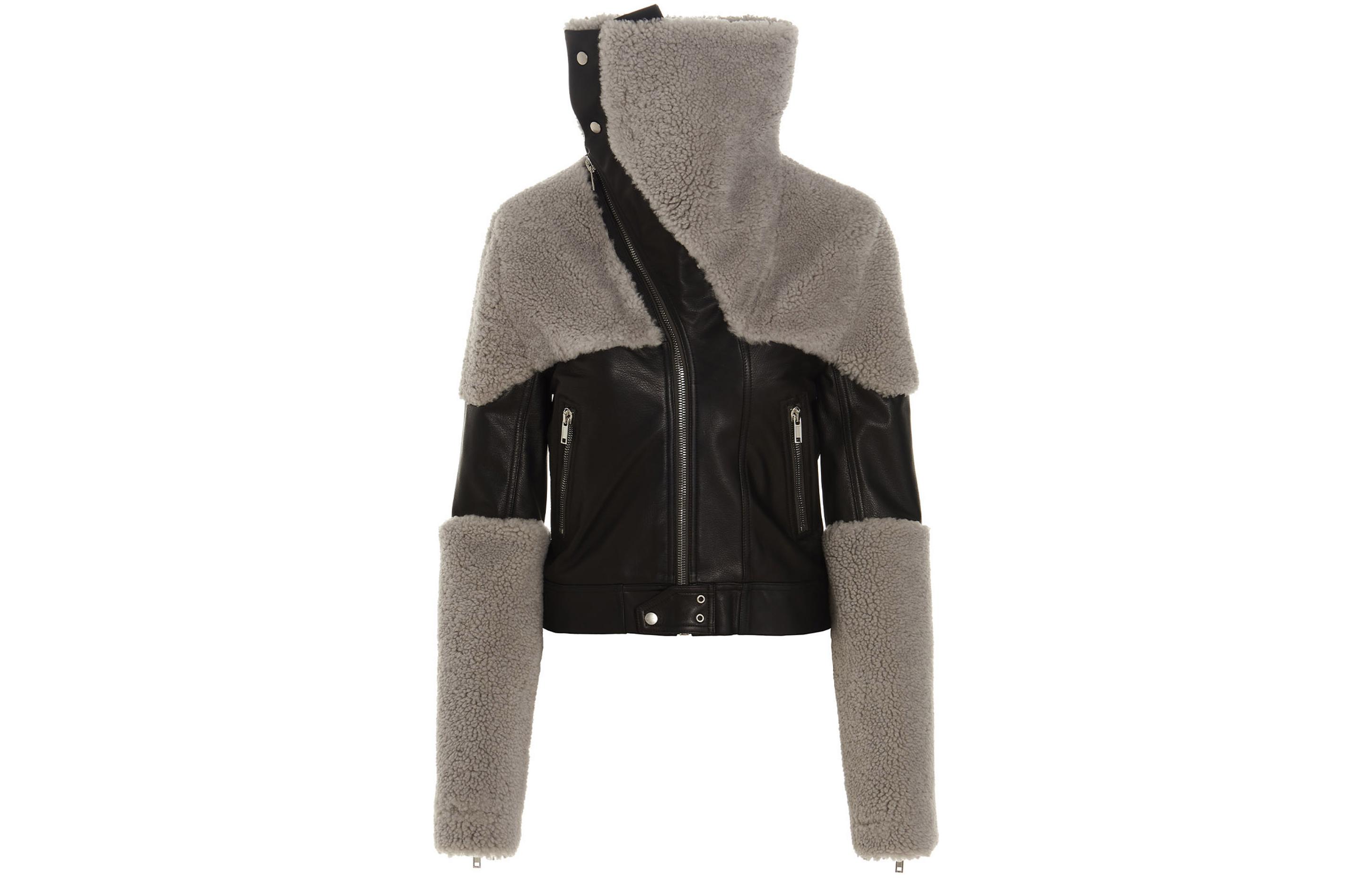 RICK OWENS/RO FW22 Leather Jacket Women's Black