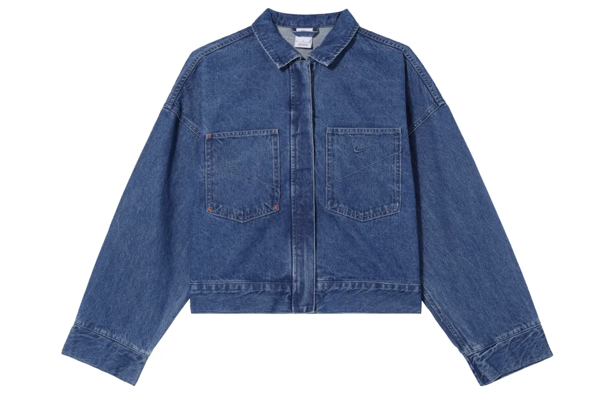 Nike Sportswear Denim Jacket Women's Medium Blue