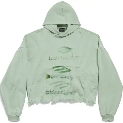 Balenciaga Frayed hem Cotton Hoodie
