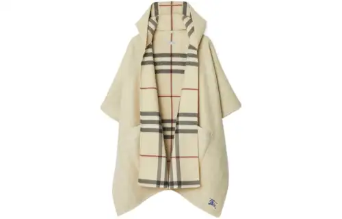 Burberry EKD-embroidered cashmere cape