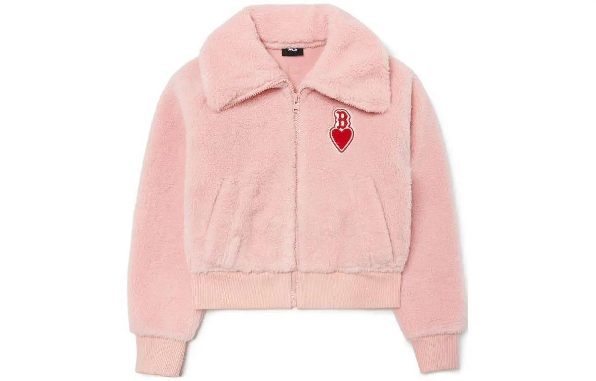 MLB Cropped Coats Women's Pink Lapel Moderate