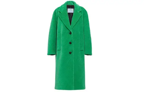 PRADA Velvet Jackets Women's Jadeite Green Lapel Moderate