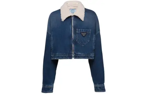 PRADA Cropped Coat Women's Blue