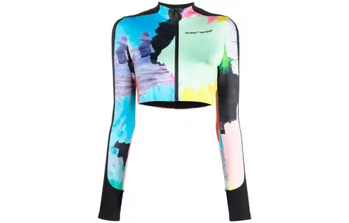 OFF WHITE Cropped Coats Women's Multicolor Crew Neck Thin