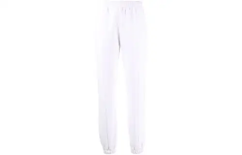 Vetements Knitted Sweatpants Women's White Moderate Cuffed Pants