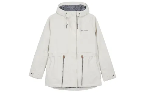 Columbia Drop Ridge Outdoor Hiking Waterproof And Windproof To Keep Warm Windbreaker Jacket Women's Ecru