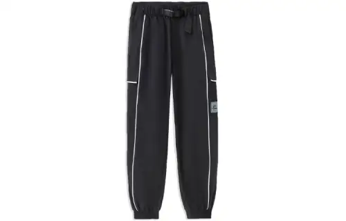 Li Ning Knitted Sweatpants Women's Black Moderate Cuffed Pants