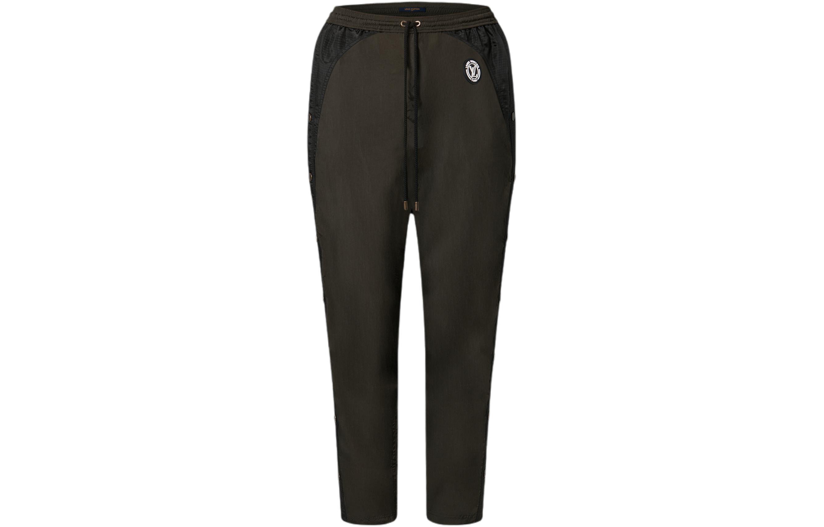 LOUIS VUITTON Sporty Snap Button Trousers Casual Pants Women's Black