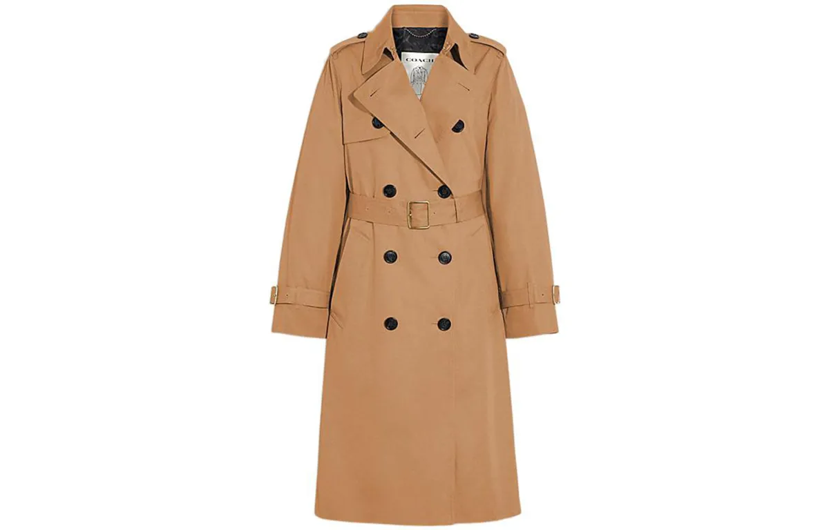 COACH Trench Coats Women's Lapel Moderate