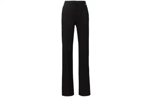 Vetements Knitted Sweatpants Women's Black Moderate Straight Fit Pants