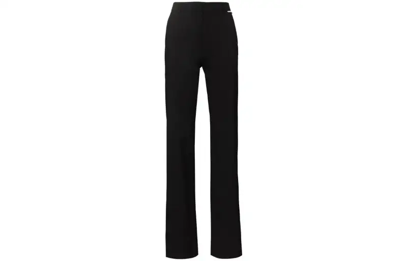 Vetements Knitted Sweatpants Women's Black Moderate Straight Fit Pants