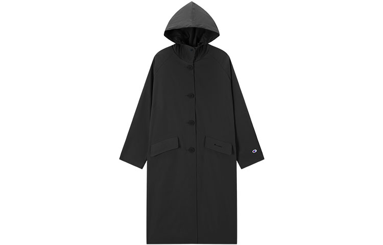 Женская куртка Champion FW22 Black Edition Logo (черная)