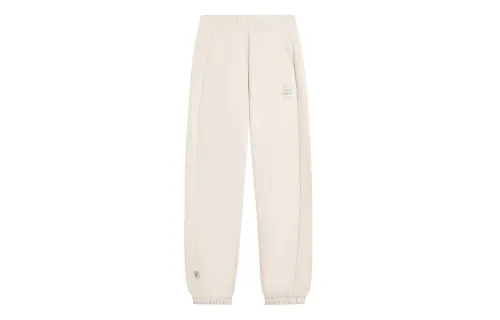 Li Ning Knitted Sweatpants Women's Swan White Thickened Cuffed Pants