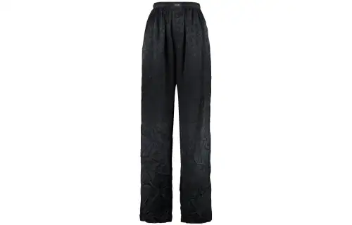 Balenciaga Casual Pants Women's Black Moderate Straight Fit Pants