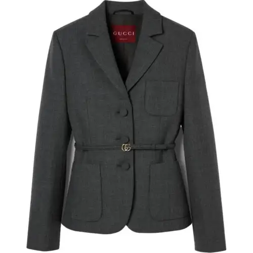 Gucci Single breasted wool grisaille jacket
