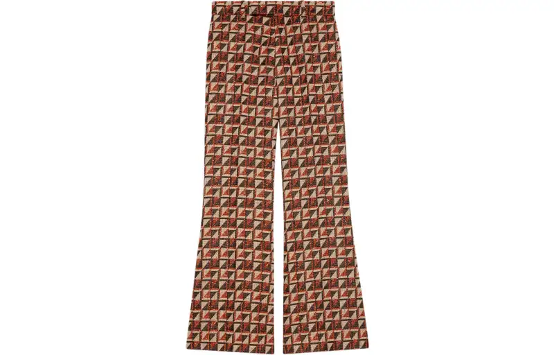 GUCCI Casual Pants Women's Brown Moderate Flared Pants