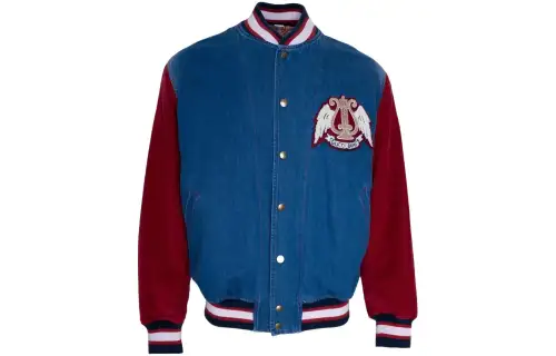 GUCCI Denim Bomber Jacket Red/Blue
