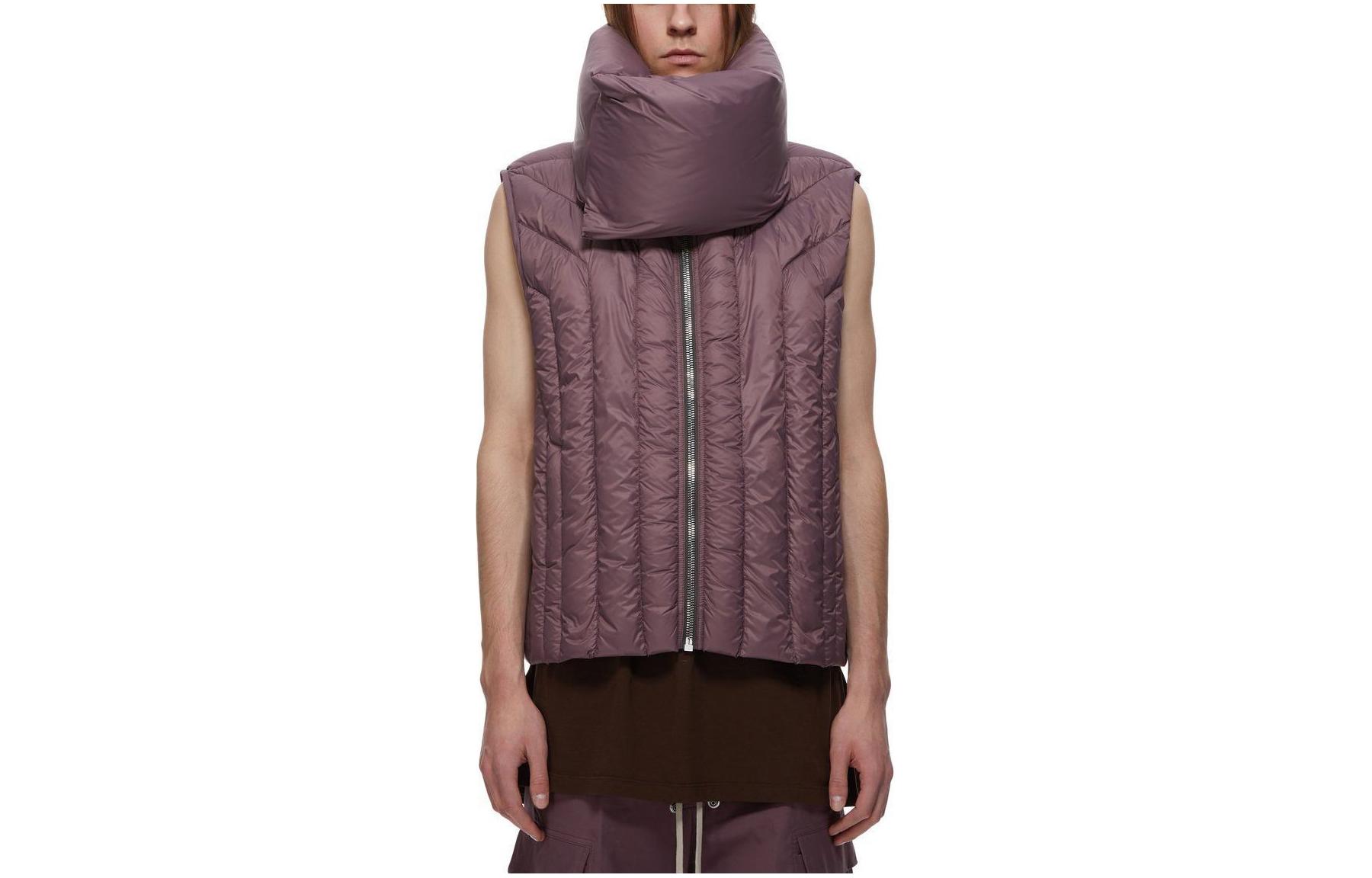 RICK OWENS /RO FW23 solid color detachable neck pad sleeveless vest for women, purple