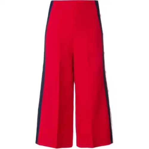 GUCCI Casual Pants Women's Red Moderate Wide Leg Pants