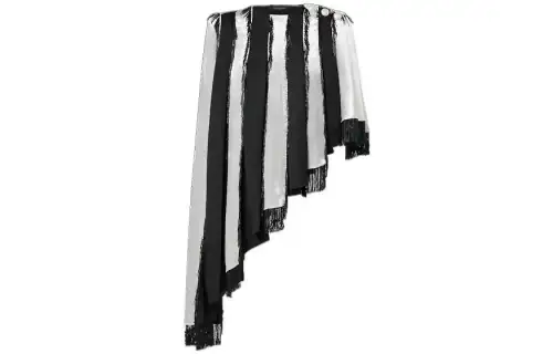 LOUIS VUITTON Embroidered Fringe Asymmetrical Cape